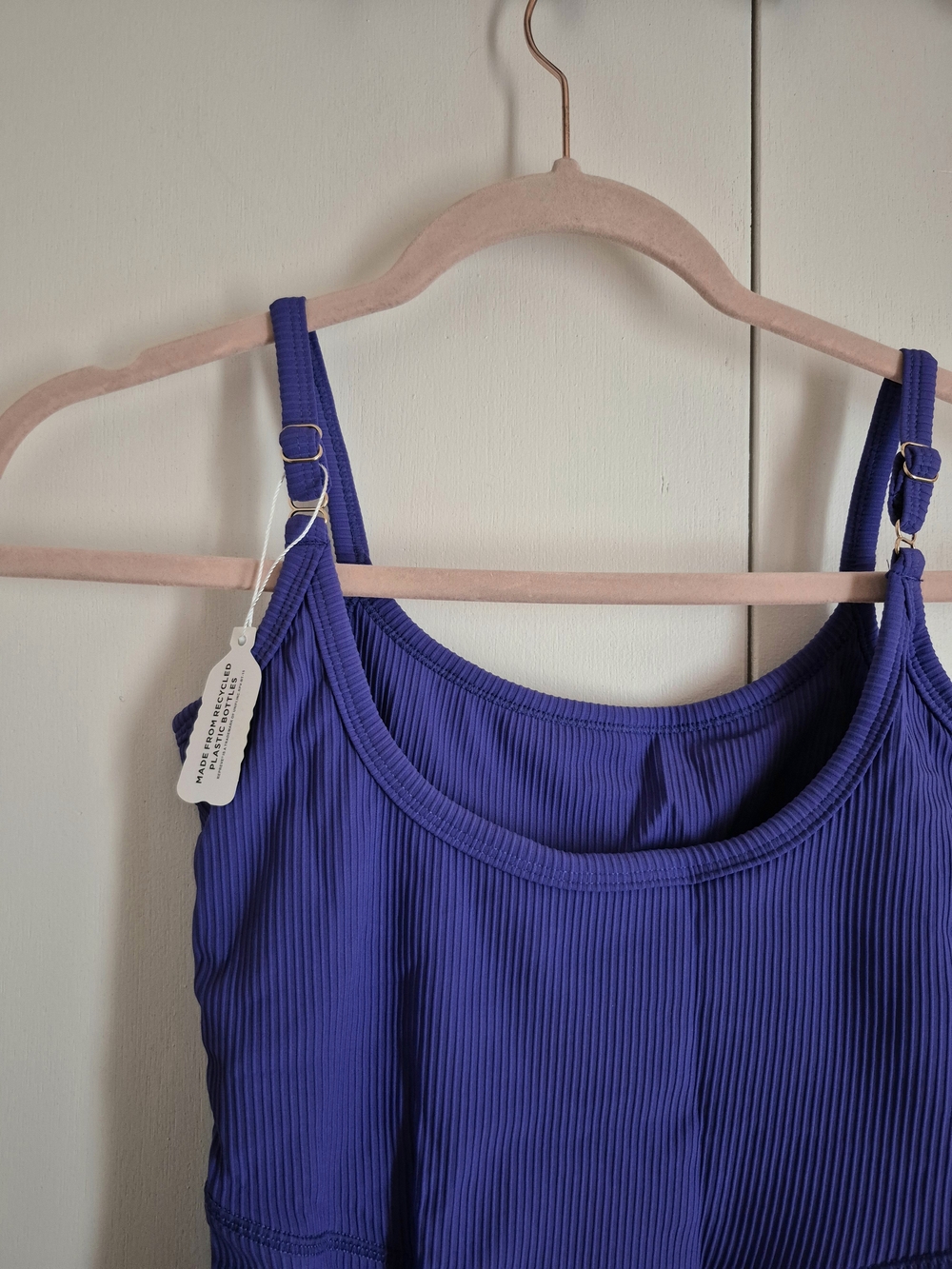 Blue Ribbed Tank Top Cami - Picture 3 of 3